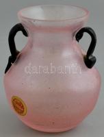 Muranoi üveg váza, matricával jelzett, száján minimális csorbával, m: 9 cm