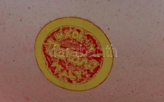 Muranoi üveg váza, matricával jelzett, száján minimális csorbával, m: 9 cm