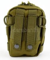 Khaki zöld övtáska, jó állapotban, 18×14 cm