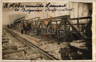 1931 Vasúti híd építése Bulgáriában / railway bridge building in Bulgaria. photo (fl)