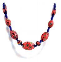 Muranoi üveg nyaklánc, h: 44 cm