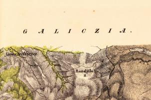 1869 Knyahinya, Ung megyei falu határában 1866. június 9-én történt meteorkő esésének térképe, készí...
