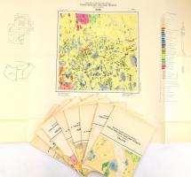 1963-1977 Tokaji-hegység földtani térképei 9 db észlelési térkép, 1: 25 000