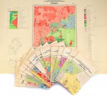 1963-1977 Tokaji-hegység földtani térképei 17 db észlelési térkép, 1: 25 000