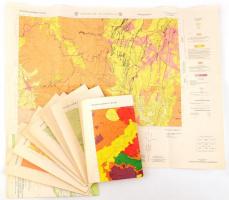 cca 1960 Guatemala 8+1 db földtani térkép 1: 125 000