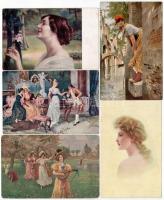 70 db RÉGI motívum képeslap: hölgyek / 70 pre-1945 motive postcards: lady