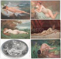 42 db RÉGI motívum képeslap: erotikus művész / 42 pre-1945 motive postcards: erotic art