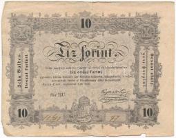 1848. 10Ft Kossuth bankó T:III kis anyghiány Adamo G111