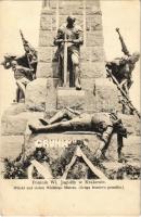 1915 Kraków, Krakau; Pomnik Wl. Jagielly, Witold nad cialem Wielkiego Mistrza / military statue + K.u.K. Korpstelegraphenabteilung Nr. 6. (EK)
