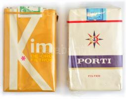 2 pakli cigaretta (albán Porti és kubai Kim), bontatlan csomagolásban