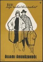 Villamosplakát: Őszre szép készruhát Állami Áruházból, 24×17 cm