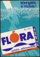 1965 Villamosplakát: Könnyebb mosás! Flóra áztató- előmosószer Gr.: Mohrlüder., 24×16,5 cm