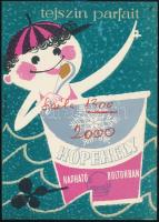Villamosplakát: Tejszín parfait Hópehely kapható Csemge boltokban, Gr.: Tomaska, 24×16,5 cm