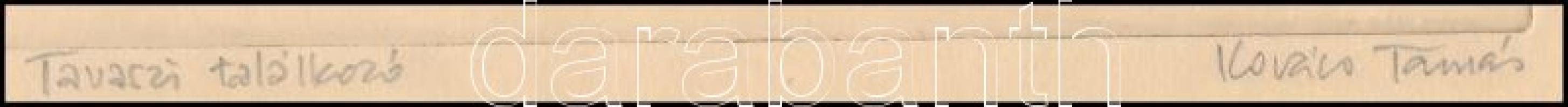 Kovács Tamás (1942-1999): Tavaszi találkozó. Rézkarc, papír, jelzett. 30x20 cm