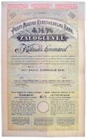 Budapest 1917. Pesti Magyar Kereskedelmi Bank 4 1/2% záloglevele 200K-ról, szárazpecséttel, szelvényekkel T:II-