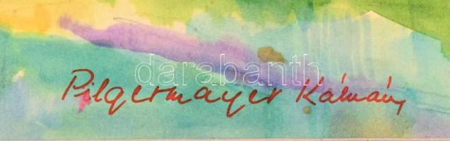 Pilgermayer Kálmán (1936-): Fonyód-bélatelep. Akvarell, papír, paszpartuban, 29x40 cm