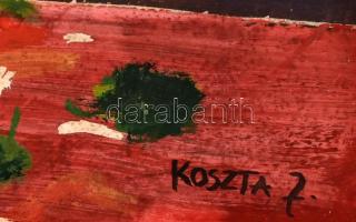 Koszta J jelzéssel: Csendélet. Olaj, papír, sérült. 40x29,5 cm