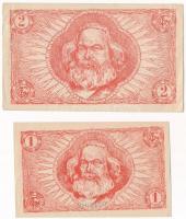 Budapest 1919. 1K + 2K "Fegyver és Gépgyár" utalvány T:II-,III Adamo BUC-67.1,67.2