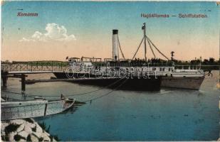 1930 Komárom, Komárnó; hajóállomás / Schiffstation / port, steamship (EK)