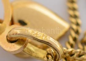 Arany(Au) 18K nyaklánc, medállal, jelzett, h: 58 cm, nettó: