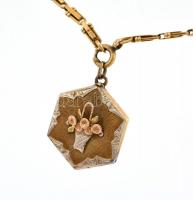 Arany(Au) 14K nyaklánc, 14K medállal, jelzett, h: 45 cm, nettó: 14,6 g