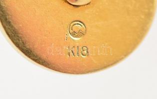 Arany(Au) 18K gyöngyös medál 18K lánccal, jelzett, h: 46 cm, bruttó: 3,2 g