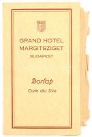 1948 Grand Hotel Margitsziget étel, ital, és borlapja, az egyik kettészakadt.