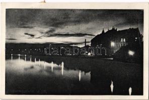 Ungvár, Uzshorod, Uzhhorod, Uzhorod; Vecer na Uzi / Ung folyó este / Uzh river at night + "1938 Ungvár visszatért" So. Stpl