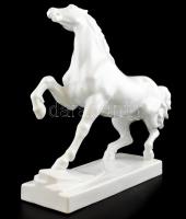 Herendi ágaskodó ló. Nagy méretű. Fehér mázas jelzett, mázhibával m: 40 cm