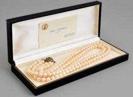 Tenyésztett gyöngy nyaklánc, ezüst(Ag) kapoccsal, h: 48 cm