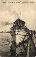 1906 Fiume, Rijeka; Partenza per Abbazia / Abfahrt nach Abbazia / SIRÁLY egycsavaros tengeri személyszállító gőzhajó (Salondampfer) (EK)