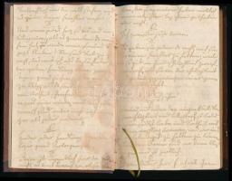 1780 Kézírásos füzet német és francia nyelven, irodalom, tudomány témákkal, kb 100 oldal