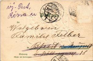 Glückliches 1901 / New Year greeting art postcard. "ERIKA" Nr. 585. Art Nouveau, floral, E...