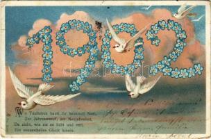1902 New Year greeting art postcard. litho (fa)
