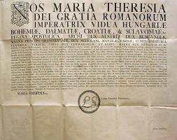 1779. A Lajos-aranyakkal kapcsolatos előírások Mária Teréziától, A/1-es korabeli plakáton
