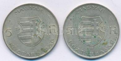 1947. 5Ft Ag "Kossuth" (2x) T:2,2- Adamo F8.1