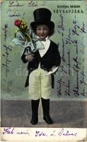 1903 Szívélyes üdvözlet névnapjára / Hungarian Name Day greeting card (Rb)