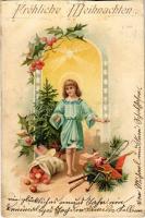 1906 Fröhliche Weihnachten / Christmas greeting card, toys. litho (Rb)