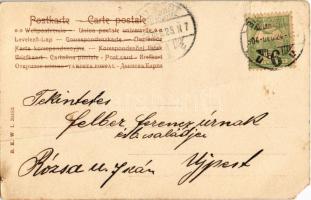 1904 Boldog Karácsonyi ünnepeket! / Christmas greeting art postcard, children with Christmas tree, s...