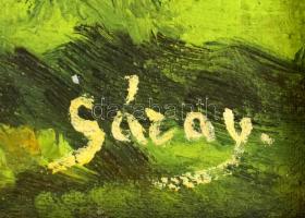 Sáray jelzéssel: Tóaprt. Olaj, vászon. Díszes fa keretben. 24x32 cm