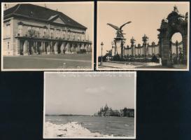 1940 Budapesti városképek, össz. 6 db fotó (3 db havas Svábhegy, 1 db Budai vár, 1 db Dunapart a Par...