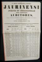 1842 A komáromi akadémia jog és filozófia szakos hallgatóinak névsora és előmenetele 4 oldalas nyomtatvány  / List and progress in studies of the students of the Komarom Academia, law and philosophy