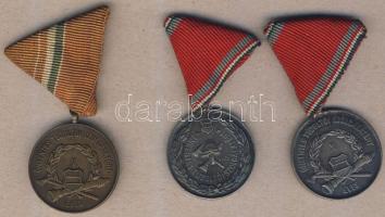 1958. "Önkéntes Tűzoltói Szolgálatáért " 5 éves, 10 éves, 15 éves 3klf érdemérem szalaggal T:2