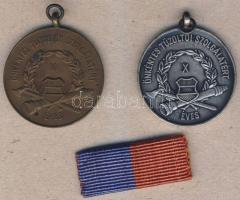 1958. "Önkéntes Tűzoltói Szolgálatáért " 5 éves, 10 éves 2klf érdemérem + szalagcsík T:2