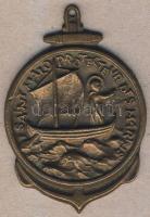 Franciaország "St. Malo - hajósok védőszentje" nagyalakú modern Br érem T:2