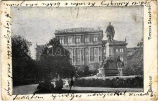1902 Budapest V. Ferenc József tér, Széchenyi szobor, Magyar Tudományos Akadémia (EB)