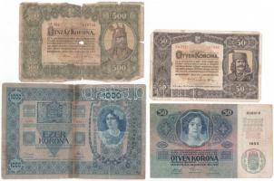 1902. 1000K + 1904. 10K + 1914. 50K + 1915. 10K + 1916. 1K + 1918. 25K 3mm, hullámos hátlappal + 192...