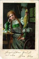 Gretchen. Kunstanstalt Wilhelm Boehme. Postkarte No. 15. litho (EM)