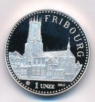 Svájc 1998. Fribourg jelzett Ag emlékérem (31,20g/0.999/32mm) T:PP felületi karc Switzerland 1998. Fribourg hallmarked Ag commemorative medallion (31,20g/0.999/32mm) C:PP slightly scratched