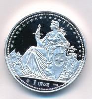 Svájc 2001. "St. Gallen" jelzett Ag emlékérem (31,39g/0.999/32mm) T:PP kis patina, felület...